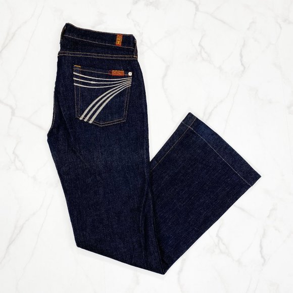 7 For All Mankind Denim - 7 For All Mankind Dark Wash Dojo Flare Jeans